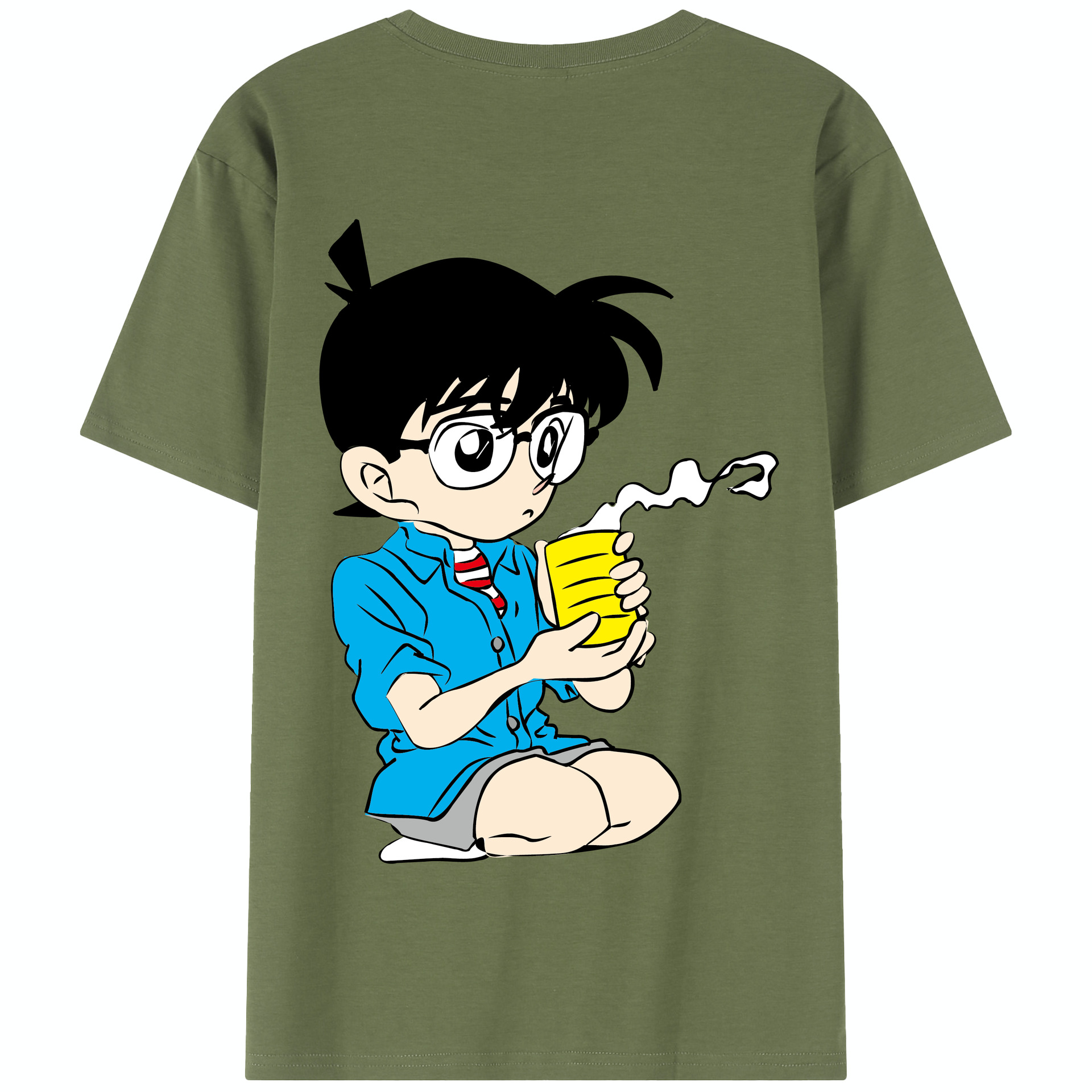 （画像用） 名探偵コナン 江戸川 コナン Detective Conan Conan Edogawa 綿100％半袖Tシャツ（背面プリント）